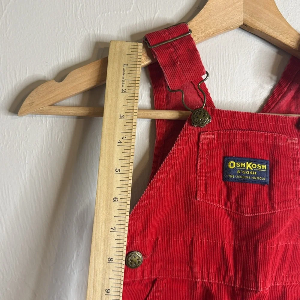 Vintage Oshkosh B'gosh Red Corduroy Overalls 5 months Vestbak, USA Made
